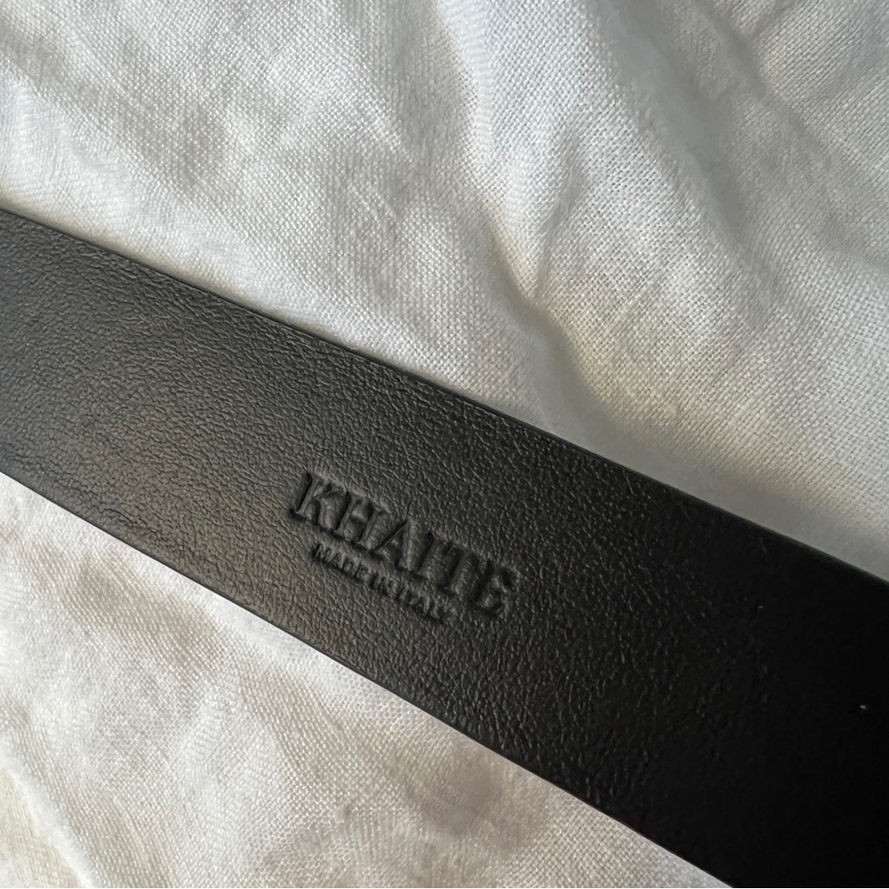 Khaite Brooke Double Wrap Belt in Black Leather with Silver Hardware - Picture 2 of 3